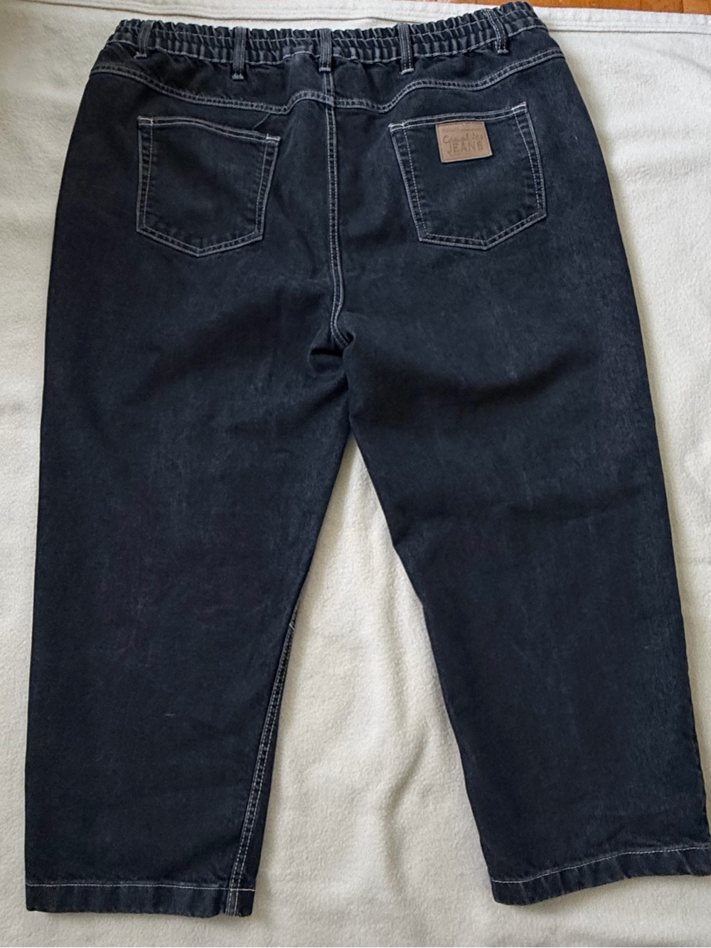 Haband Casual Joe Jeans Black Denim Pants Elastic Waist Size 44/XS Cotton Blend